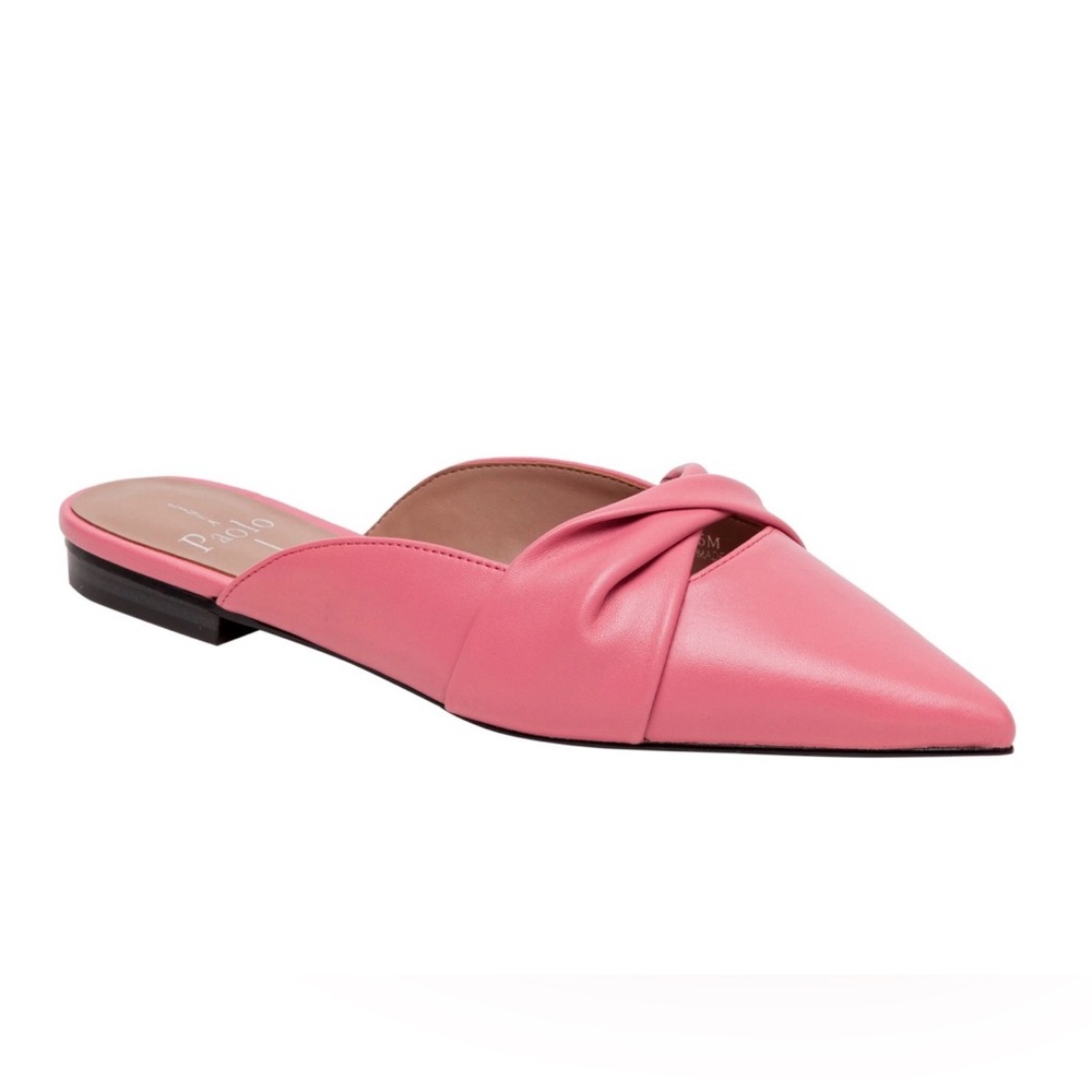 Paolo Pink Pointed-Toe Knot Slip-On‎ Mules